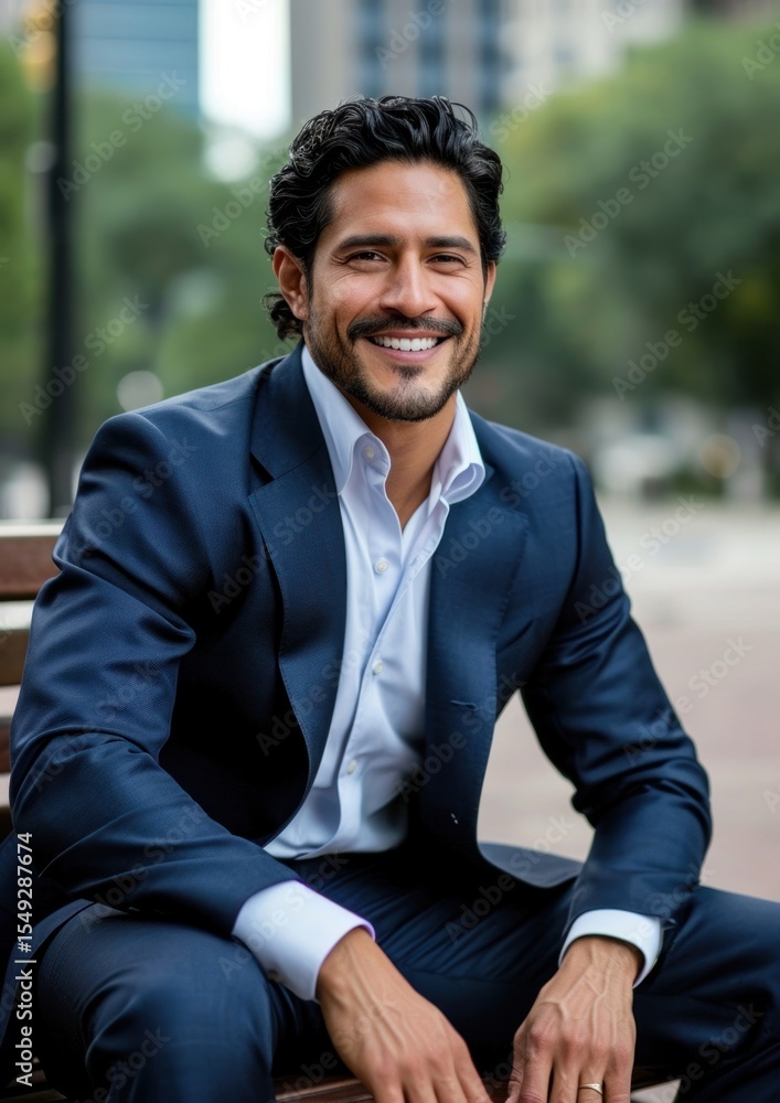 Obraz premium Sitting blazer adult smile.