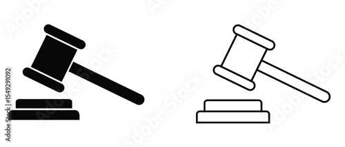 Gavel set icons. Judge gavels collection flat icon. law and justice symbol. auction hammer. Judge Gavel Icon vector illustration. 