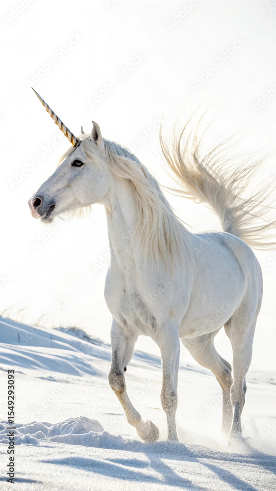 Fototapeta premium white horse on white background