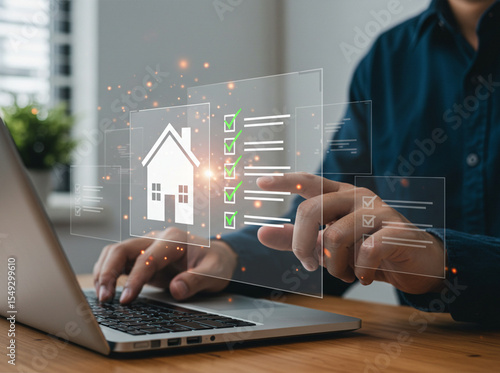 Real Estate Property Management with Digital Checklist | Online Home Evaluation, Smart Housing Tasks, and Virtual Approval Concept

