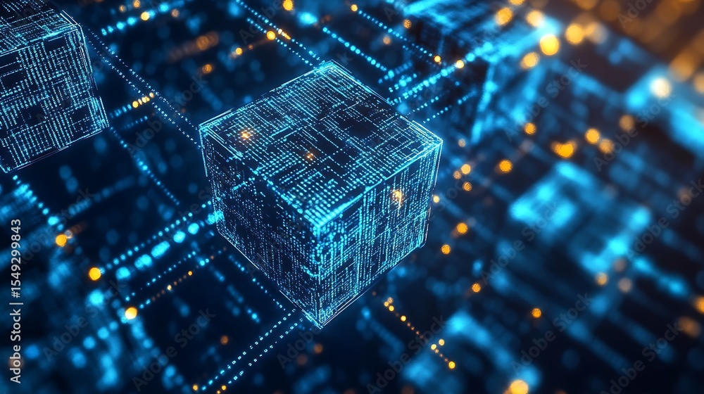 A digital blockchain network with floating data blocks A digital blockchain network with floating data blocks