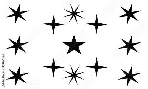 set of black stars on a white background