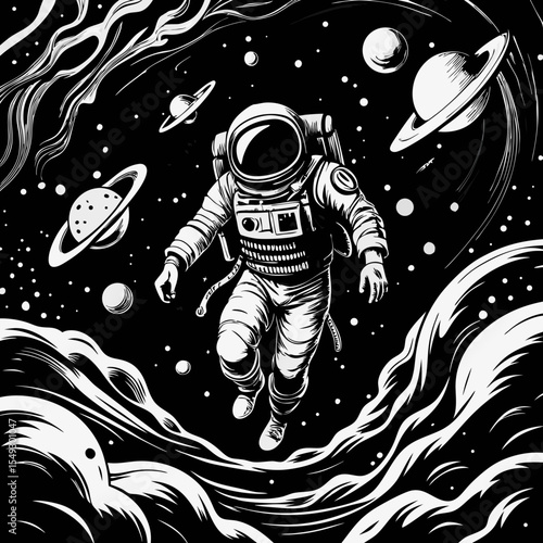 An astronaut drifting in space is rescued by a space shuttle orbiting Earth.
