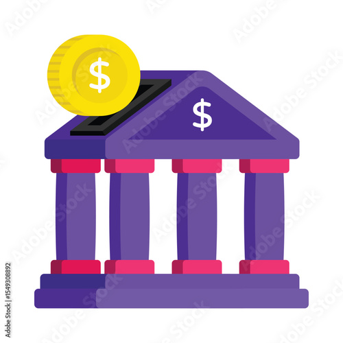 Bank Vector style icon. Eps 10 file