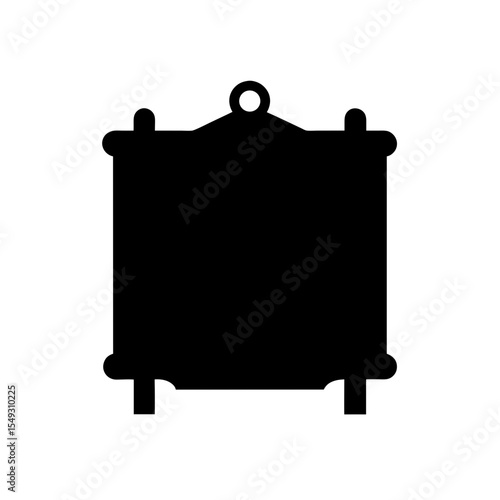 black silhouette of a bulletin board on white back.svg