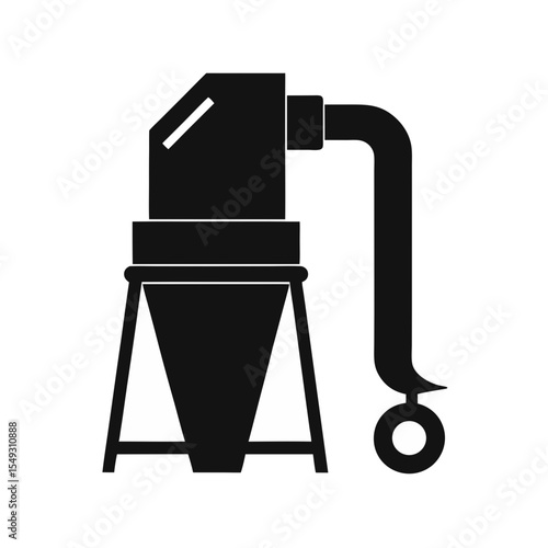 black silhouette of a dust extractor on white back.svg