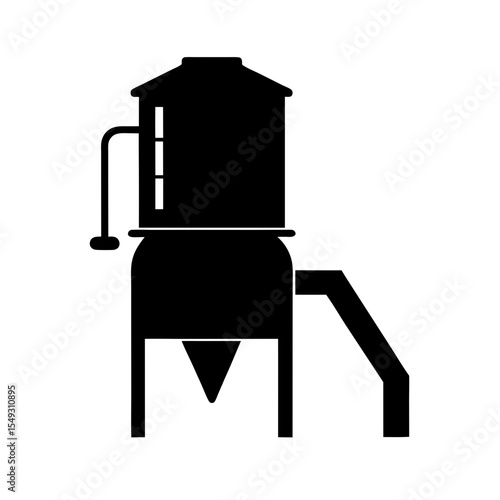 black silhouette of a dust collector system on whi.svg