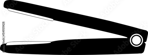 Hair Straightener Icon in Black – Flat Design Symbol for Beauty, Haircare, and Styling Tools