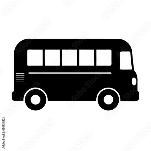 black silhouette of a school bus on white backgrou.svg