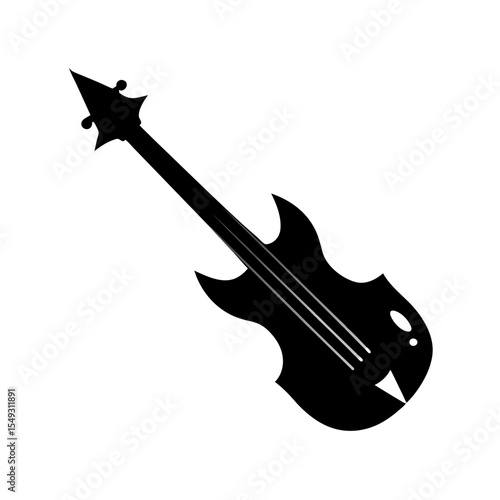 black silhouette of a slap bass on white backgroun.svg
