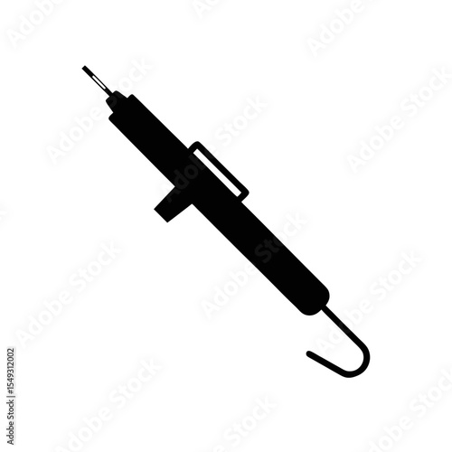 black silhouette of a soldering iron on white back.svg