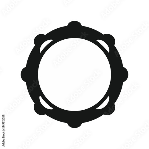 black silhouette of a tambourine on white backgrou.svg