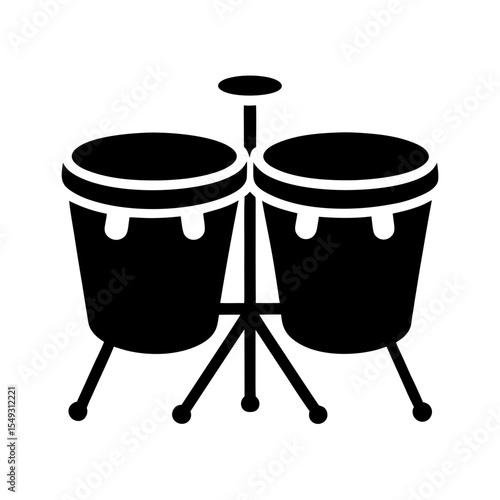 black silhouette of a timbales on white background.svg