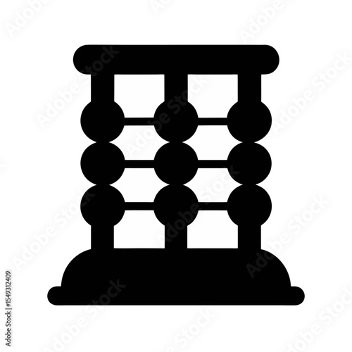 black silhouette of an abacus on white background .svg