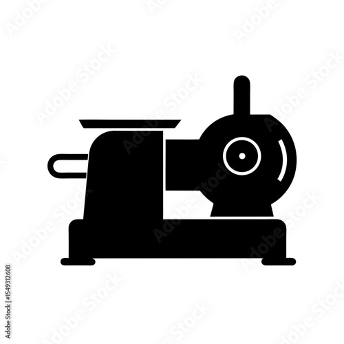 black silhouette of an inline power grinder on whi.svg