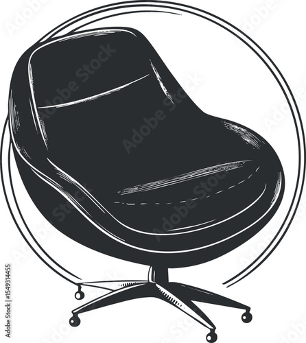 Modern office chair with swivel base and wheels designed for comfort and workspace use