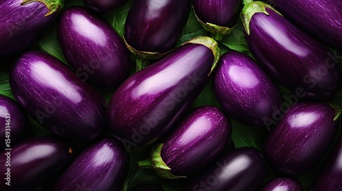 Wallpaper Mural A stunning display of freshly harvested eggplants nestled among lush green leaves, celebrating nature's bounty and showcasing culinary possibilities for vibrant dishes. Torontodigital.ca