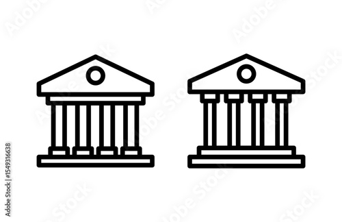 Bank icon vector illustration. Bank sign and symbol, museum, university