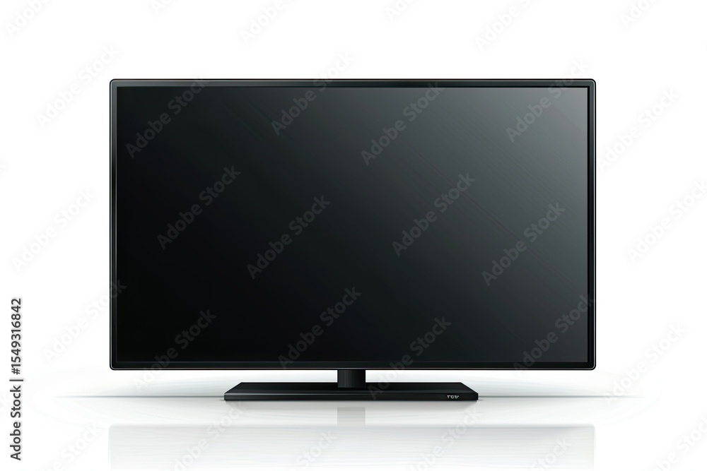 Black Flat Screen Lcd Tv Isolated on White Background Vector Illustration Black Flat Screen Lcd Tv Isolated on White Background Vector Illustration