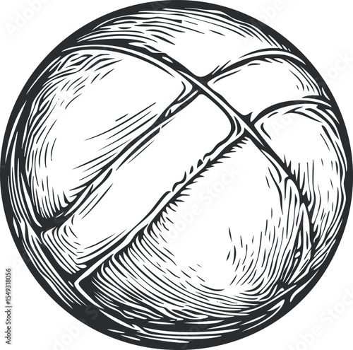 Hand drawn sketch of a round bread bun with a cross cut on top, illustrating rustic baked food