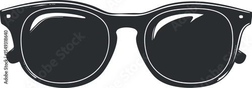 Black sunglasses with dark lenses and a classic frame design for stylish eye protection