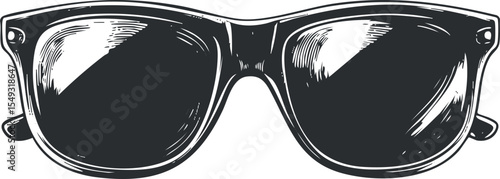 Black sunglasses with reflective lenses and a classic stylish frame for sun protection and fashion