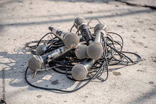 Wallpaper Mural Broken microphones as concept of war press Torontodigital.ca