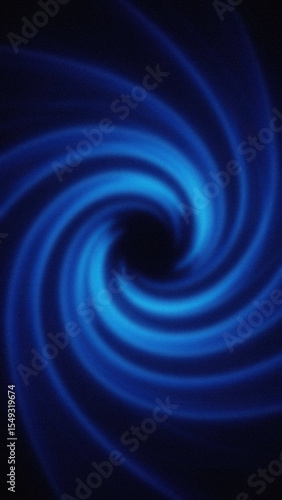 Swirling blue vortex with a dark center on a dark background It features blended curves radiating inwards