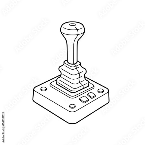 A shift knob & boot are rendered with fine black lines isolated over a white background