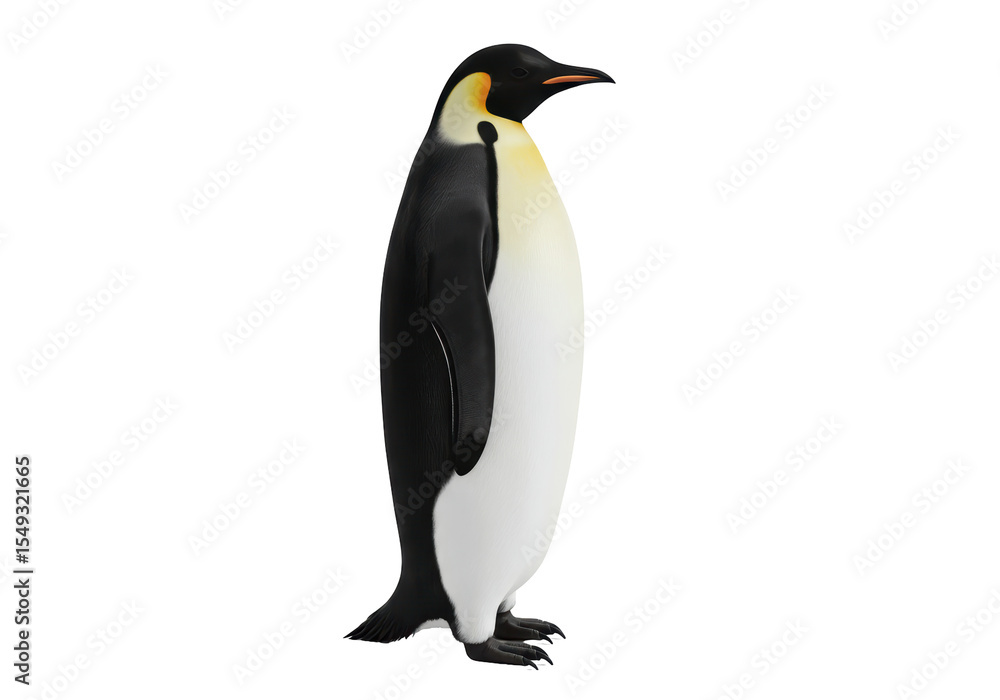 Fototapeta premium Isolated Emperor Penguin Standing Proudly