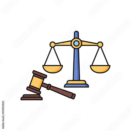 Justice, Scales of Justice, and Gavel Symbols of Law and Legal System