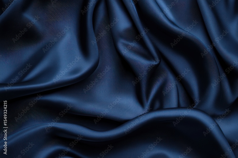 Obraz premium Dark blue silk fabric texture