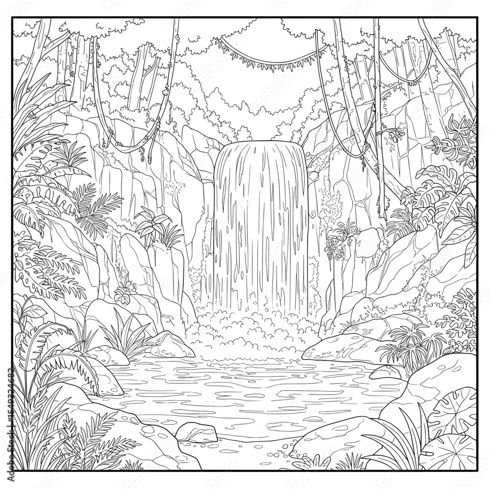 Fototapeta premium Jungle waterfall