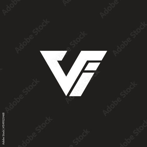Letter VI or IV logo design vector template, triangle shape.