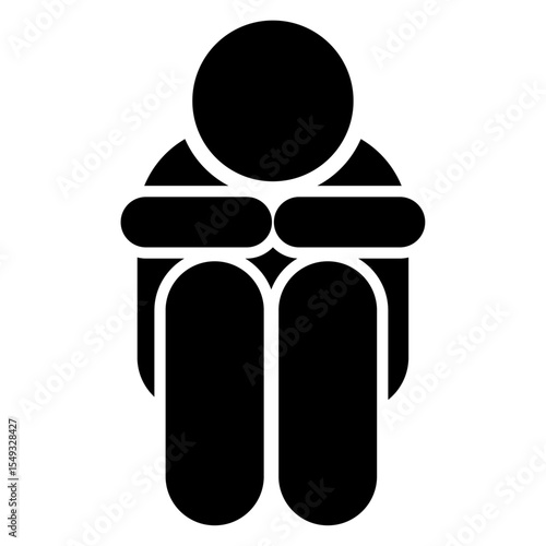 lonely icon, men depress siting, Depress, stress, sad man.