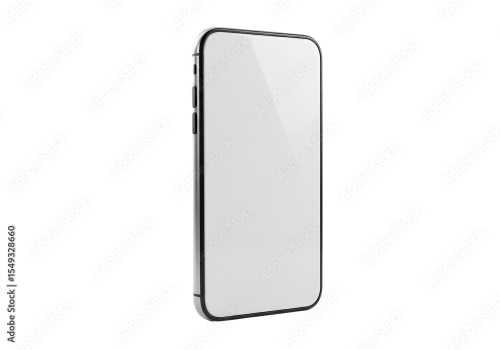 Isolated Modern Silver Smartphone with Blank Screen Isolated Modern Silver Smartphone with Blank Screen