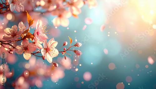 Cherry blossom blooming in spring nature photography vibrant colors soft lighting close-up view beauty of floral life