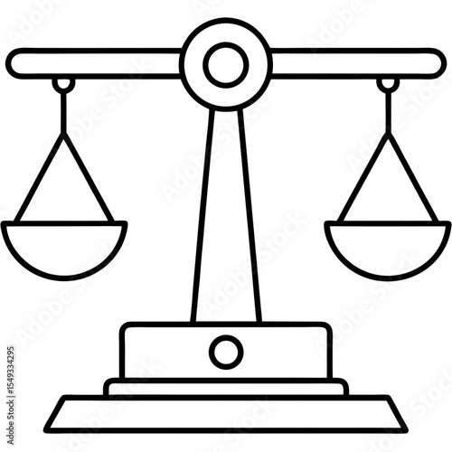 Analytical balance line art vector
