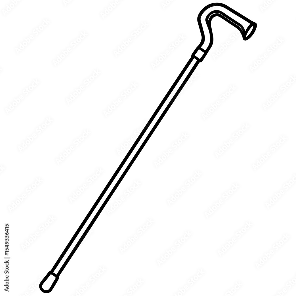 Obraz premium Walking Cane Silhouette Vector Art