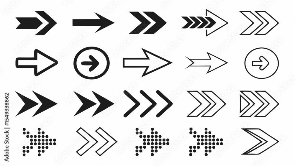 Black Arrow Icon Set - Directional Symbols Collection Black Arrow Icon Set - Directional Symbols Collection