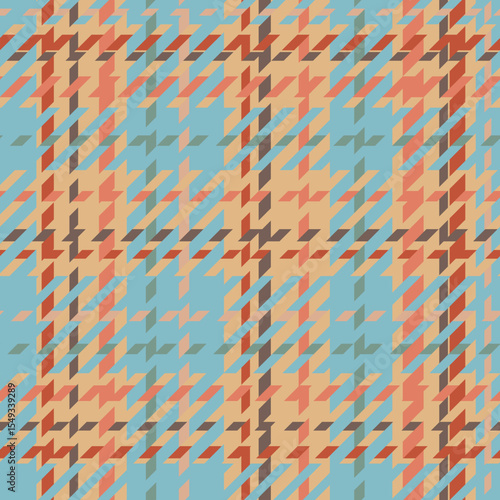 Vector seamless checkered pattern in yellow,red,blue,brown colors.
Repeating brightly colored tartan pattern. Design for fabric, wrapping paper, textiles, social media, packaging, postcards, stickers,