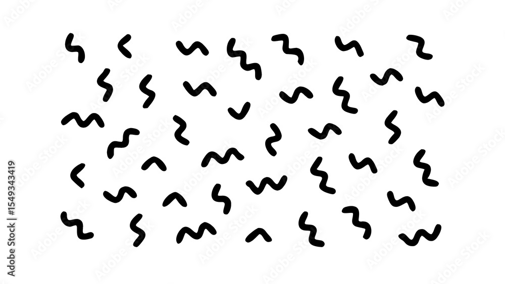 Collection of simple black wavy lines isolated on white background Collection of simple black wavy lines isolated on white background