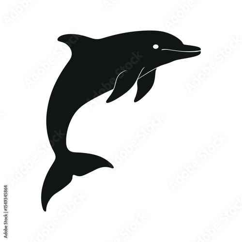  Leaping Dolphin Silhouette: Marine Mammal Icon of Grace and Freedom