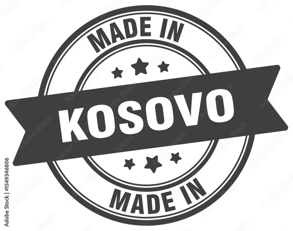 Fototapeta premium Made in Kosovo round sign. Made in Kosovo stamp.