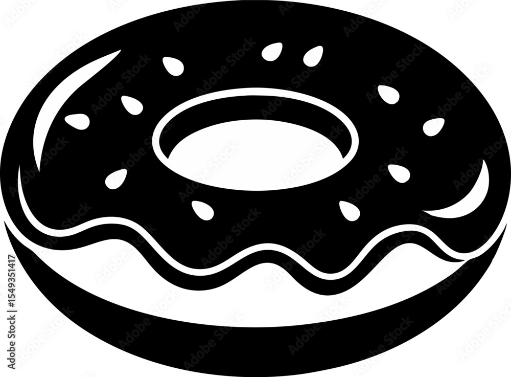 Donut Icon Silhouette Vector Illustration Black And White Donut Icon Silhouette Vector Illustration Black And White