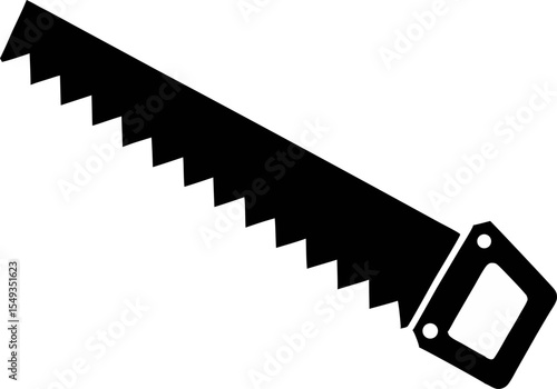 Hand Saw Sharp Teeth Black And White  