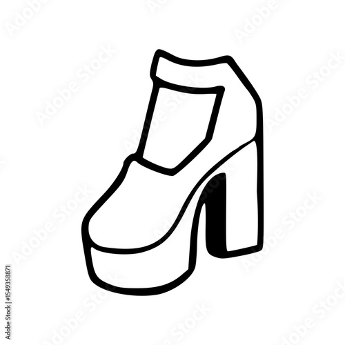 fashionable chunky heel footwear doodle
