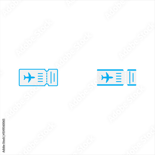 airplane ticket icon set illustration. fair airplane ticket for tourist flight sign through airplane ticket reservation seat in economy class first class vip airplane ticket coupon symbol