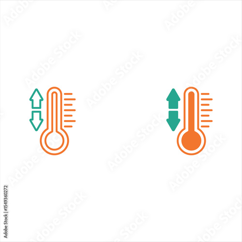 temperature setting concept icon set illustration. Vector linear icon isolated on white background.