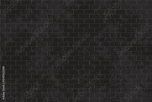A dark stone brick wall creates a simple pattern and textural element, providing a background, construction, or backdrop for photography and decorative displays.